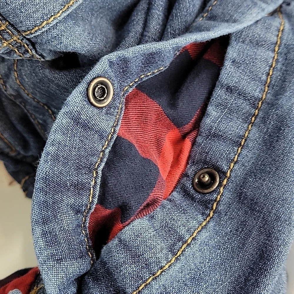 OSH KOSH B'GOSH 24 months denim overalls red plaid